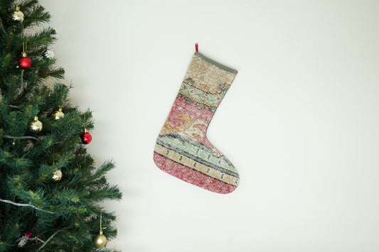 Kilim Christmas Stocking Vintage Rug Stocking Ethnic Decorative Xmas Socks S449