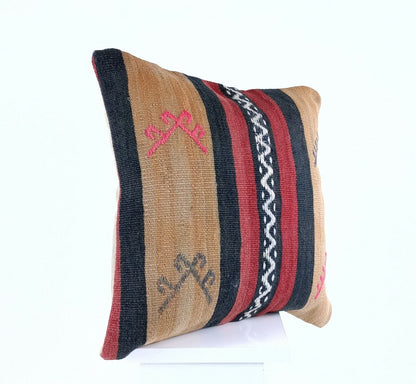 Oushak Kilim Pillow Cover 16x16 Handmade Rug Traditional Sofa Couch Cushion A589