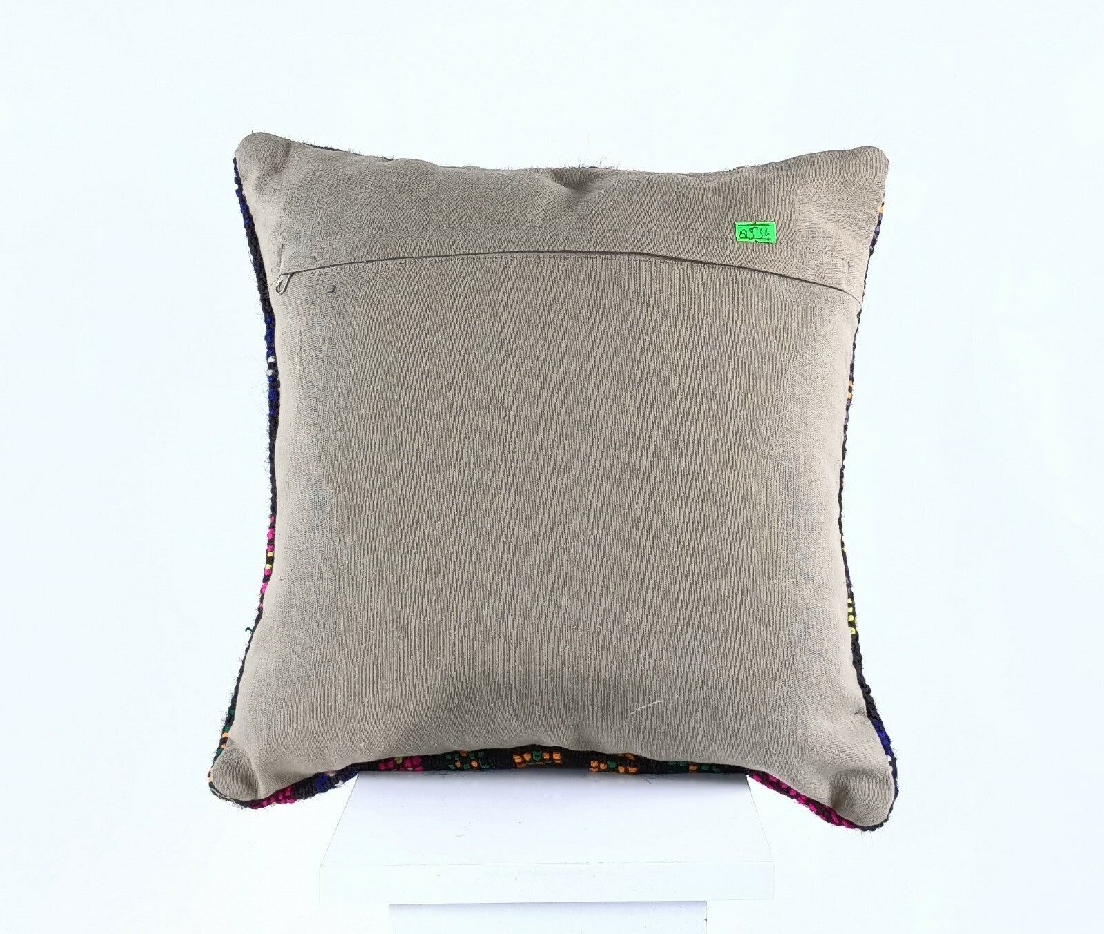  Turkish Kilim Pillow Cover 16x16 Home Decorative Wool Oushak Rug Cushion A534