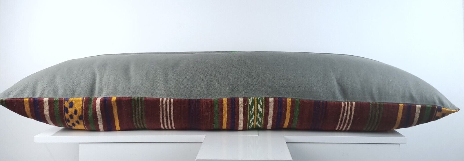 Extra Large Kilim Pillow Cover 16x48 Handmade Ethnic Boho Oriental Lumbar A1605