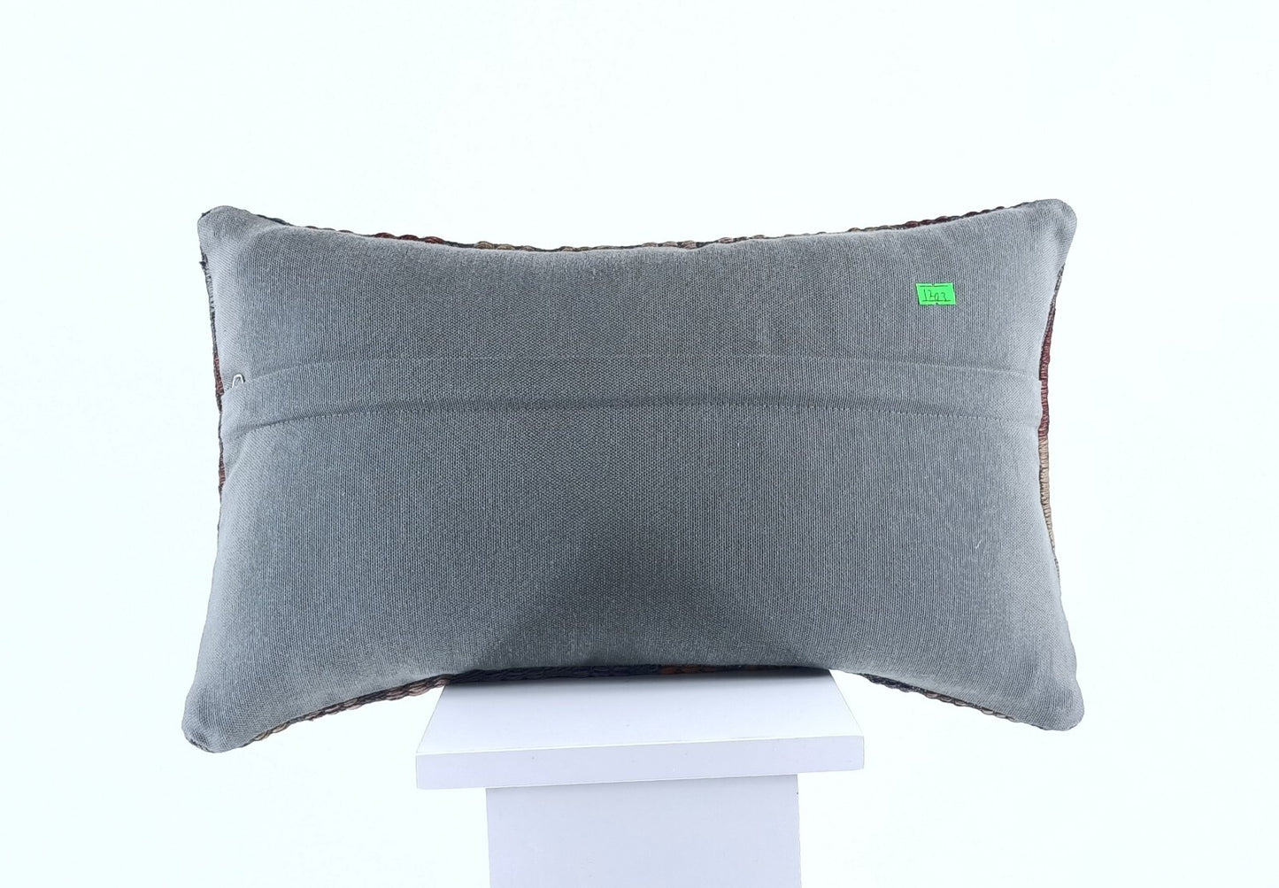 Kilim Pillow Cover 12x20 Handmade Turkish Rug Boho Ethnic Lumbar Cushion 1703