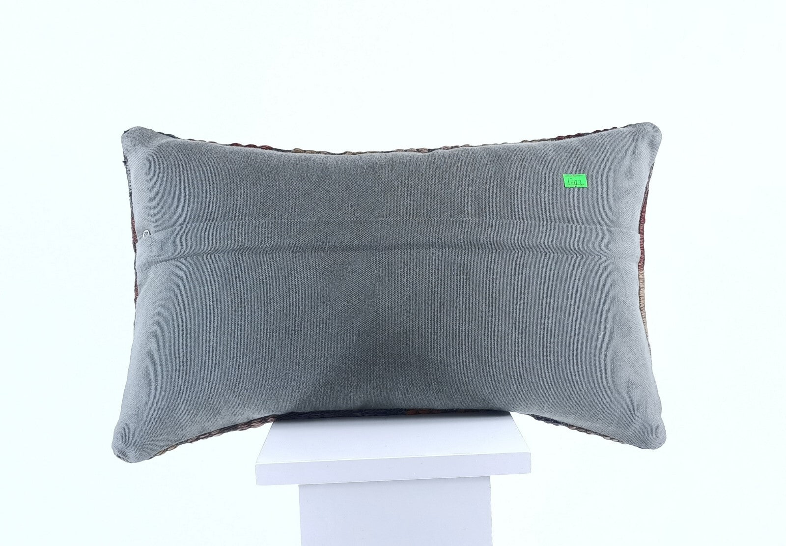 Kilim Pillow Cover 12x20 Handmade Turkish Rug Boho Ethnic Lumbar Cushion 1703