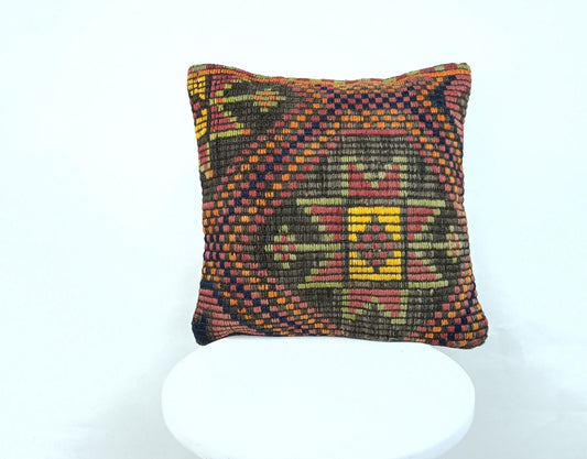 16x16 Ethnic Vintage Turkish Rug Pillow Cover Home Decorative Boho Cushion 1611