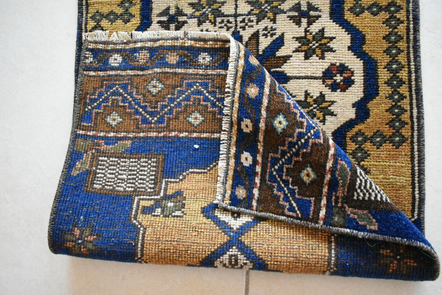  Oushak Runner 3.3x1.3 ft Vintage Turkish Runner Floor Runner Faded Runner Y22