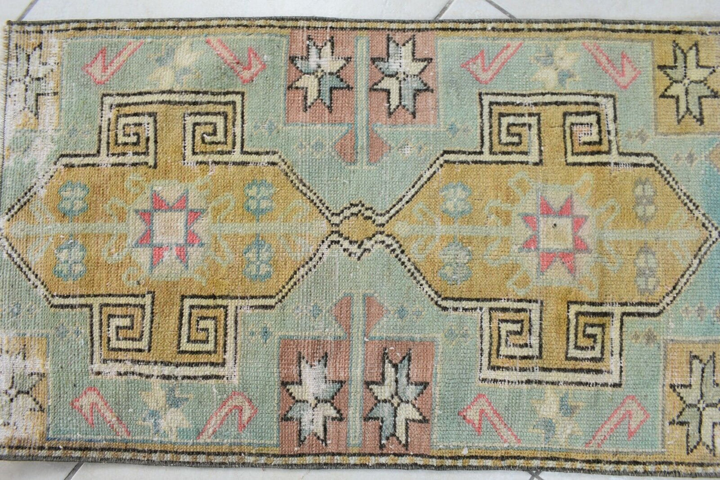 Turkish Runner 2.8x1.7 ft Mini Anatolian Rug Vintage Runner Turkish Runner Y108