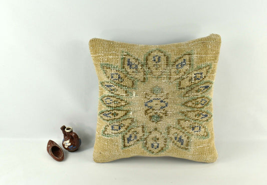 16x16 Oushak Rug Pillow Cover Decorative Handmade Vintage Cushion Cover A2567