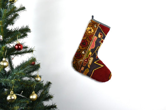 Kilim Christmas Stocking Vintage Rug Stocking Ethnic Decorative Xmas Socks S800