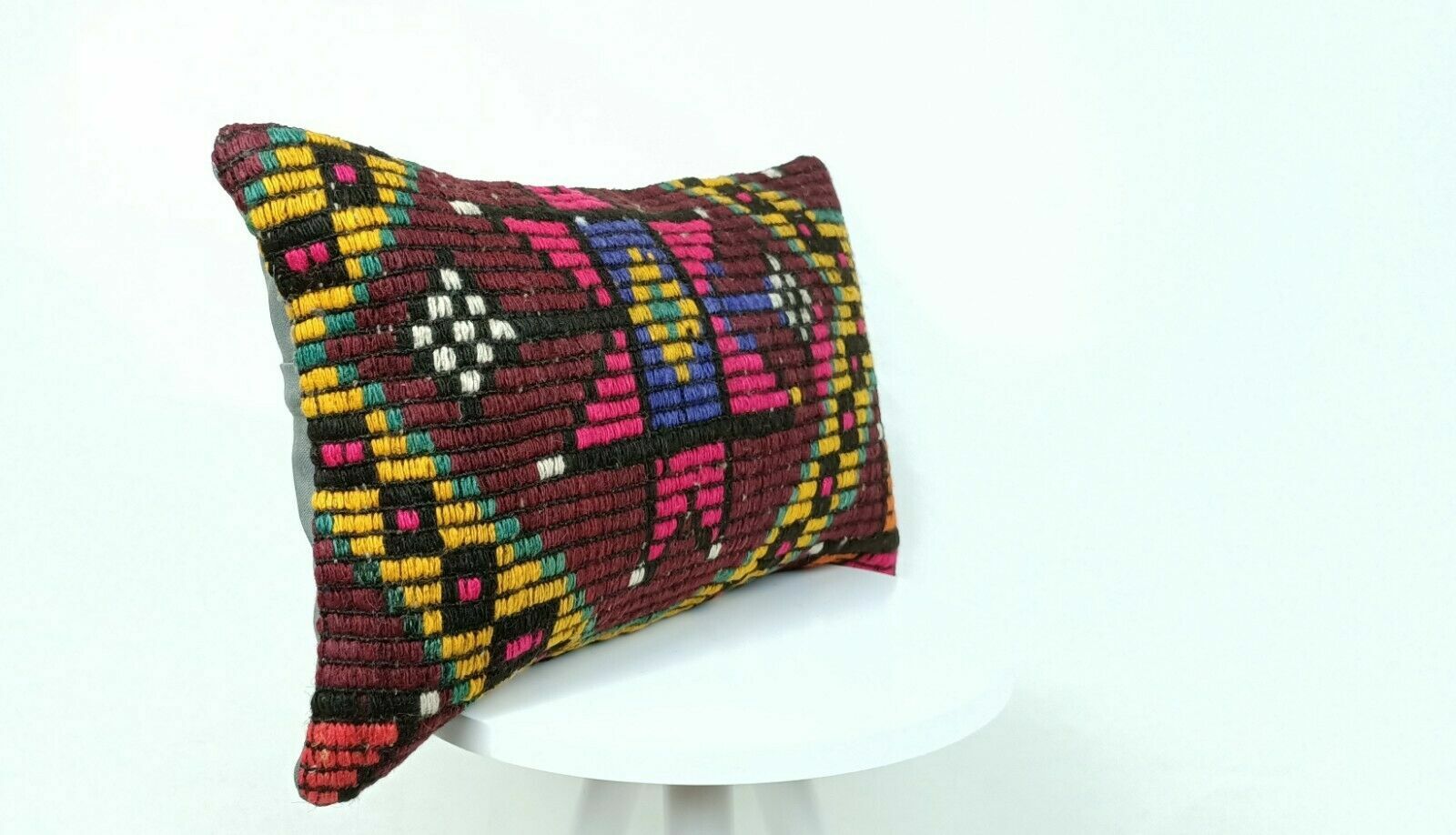 Kilim Pillow Cover 12x20 Handmade Oushak Traditional Rug Lumbar Cushion  E544