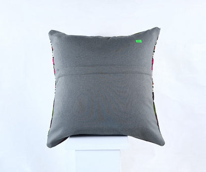 18"x18" Kilim Pillow Cover  Handmade Turkish Vintage Cushion Tribal Lumbar 1837