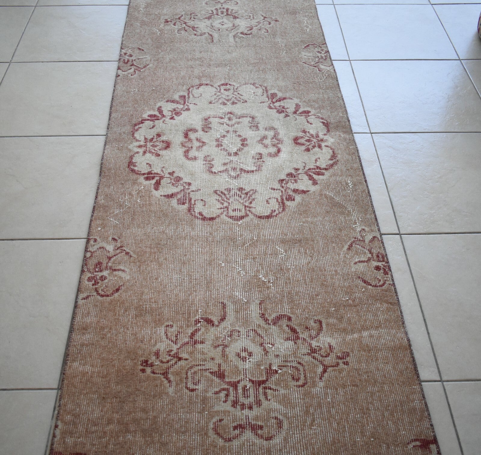 Oushak Runner 10x2.6 ft Handwoven Turkish Runner Vintage Runner Floor Rug R05