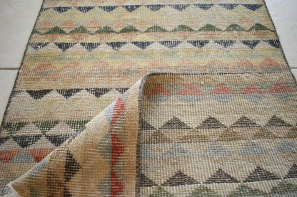 Small Turkish Runner 4.2x2 ft Vintage Runner Hallway Runner Handwoven Rug R16