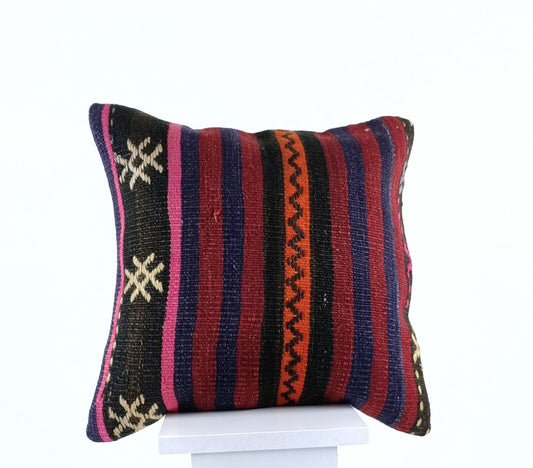 16x16 Ethnic Vintage Turkish Rug Pillow Cover Home Decorative Boho Cushion E855