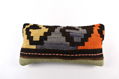 Turkish Cushion Cover 8"x16" Handmade Vintage Boho Ethnic Throw Pillow Case 4453