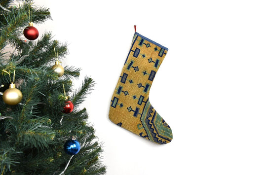 Kilim Christmas Stocking Vintage Rug Stocking Ethnic Decorative Xmas Socks S920