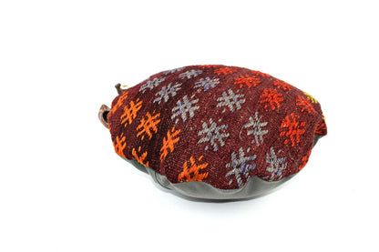 Kilim Round Pillow Cover 18" in Tribal Vintage Turkish Carpet Round Cushion 4955