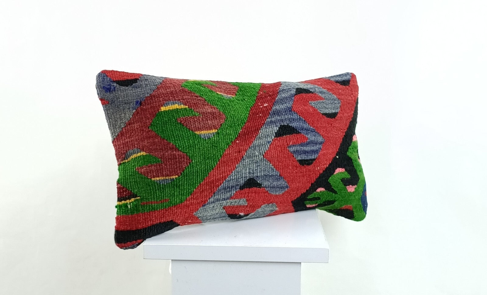 Turkish Cushion Cover 8"x16" Handmade Vintage Boho Ethnic Throw Pillow Case 2618