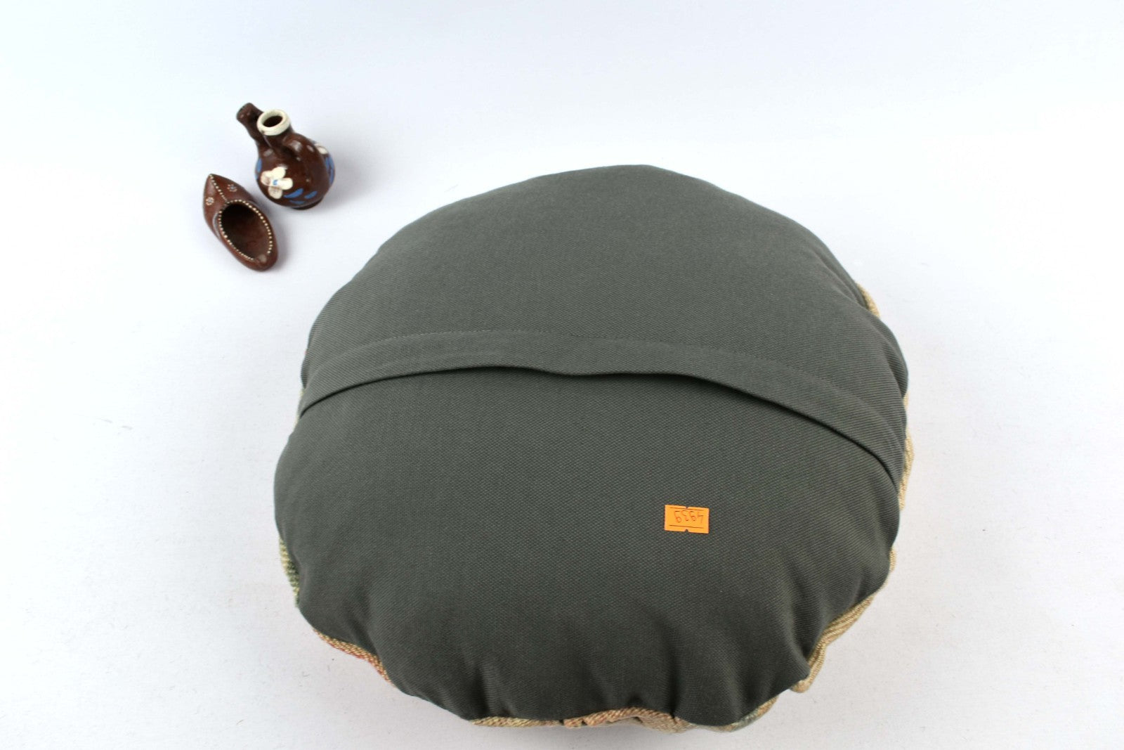 Kilim Round Pillow Cover 18" in Tribal Vintage Turkish Carpet Round Cushion 4939