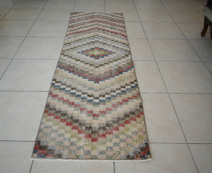 Long Turkish Runner 6.8x2 ft Vintage Runner Hallway Runner Handwoven Runner R11