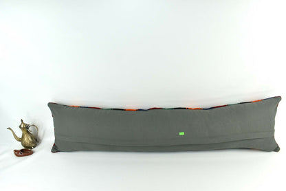 Handmade Kilim Pillow Cover 12x48 Turkish Vintage Lumbar Pillow Cover  A2165