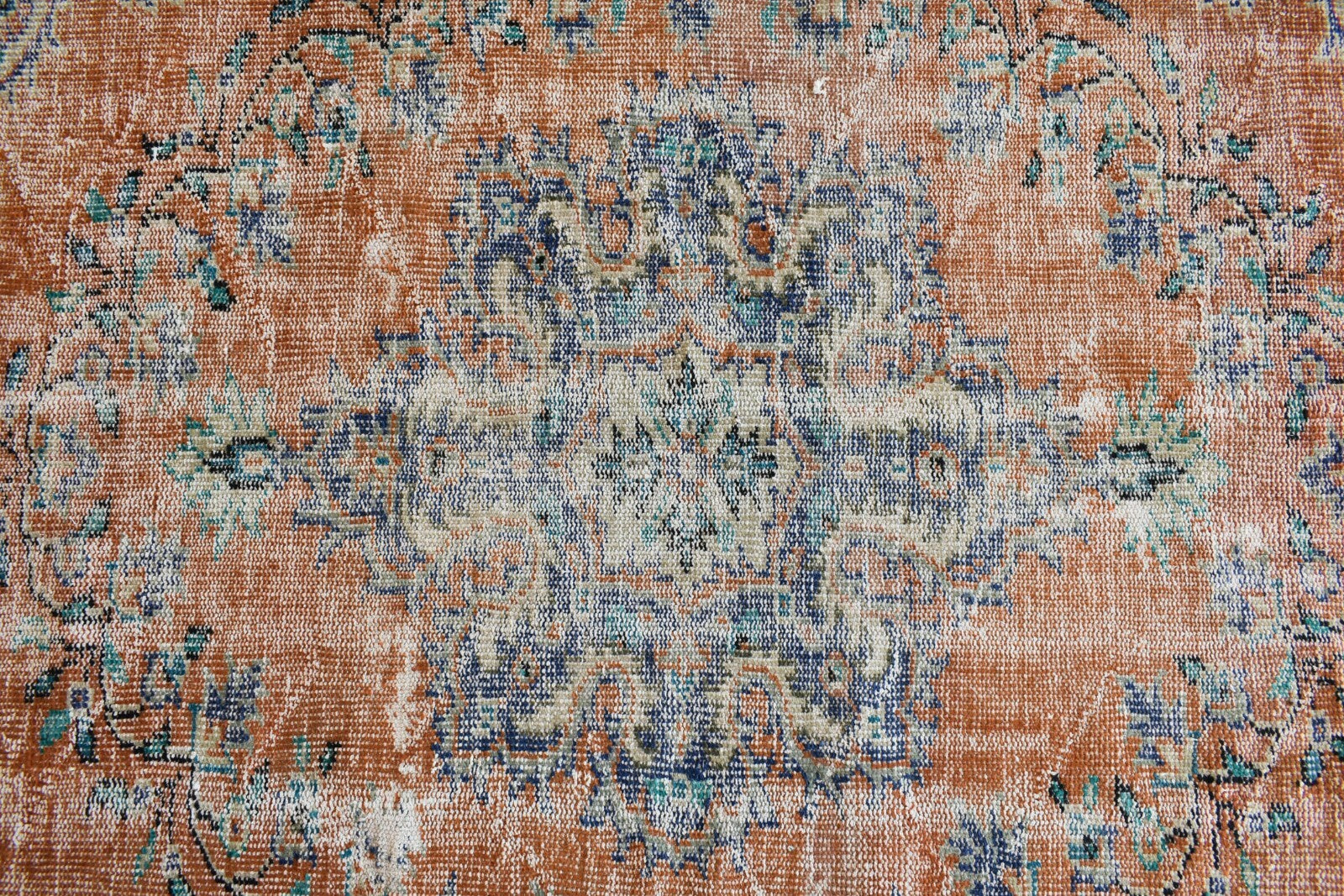 Large Turkish Rug 8.4x5.6 ft Vintage Rug Faded Oushak Rug Living Room Carpet B16