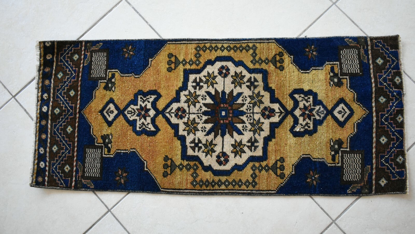  Oushak Runner 3.3x1.3 ft Vintage Turkish Runner Floor Runner Faded Runner Y22
