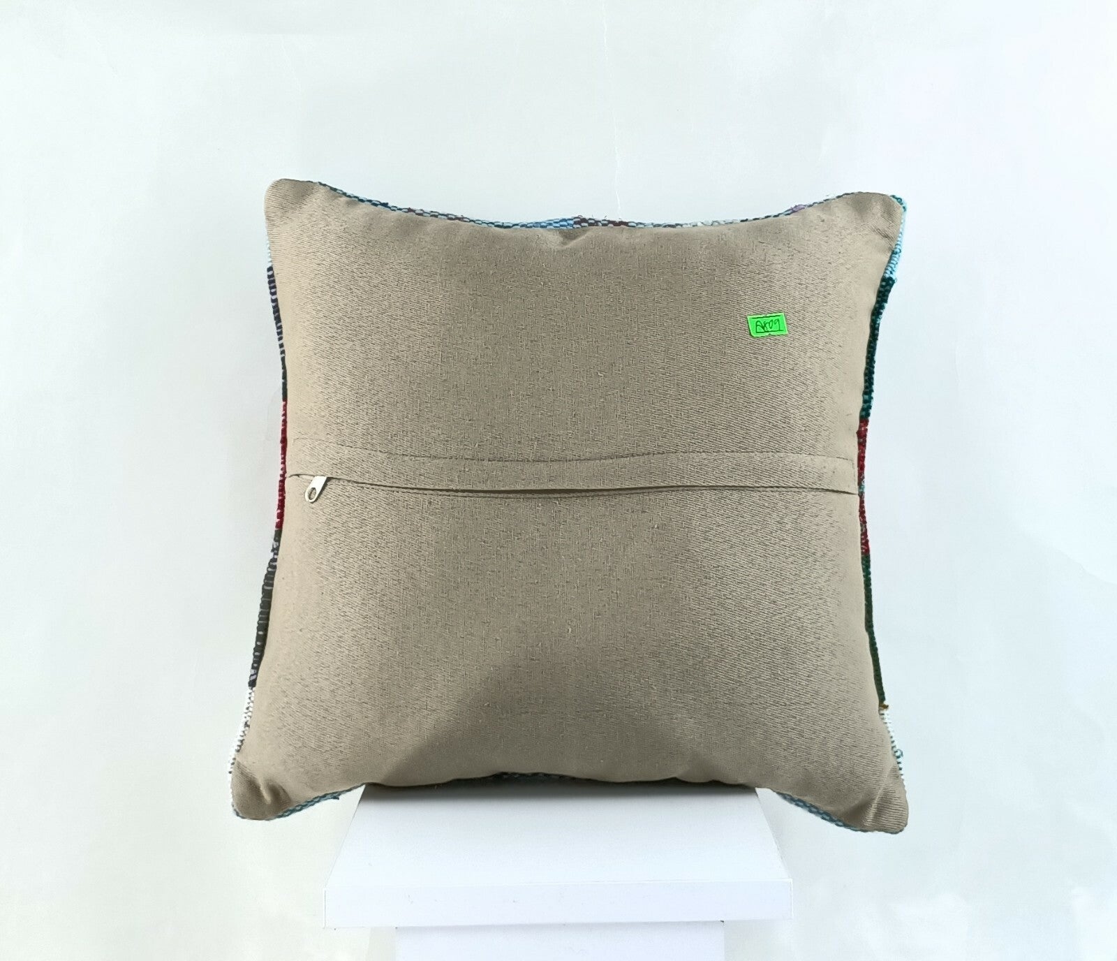 Kilim Pillow Cover 16x16 Handmade Turkish Home Decorative Wool Sofa Cushion A809