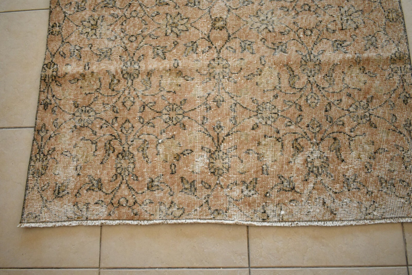 Vintage Oushak Rug 6.4x3.7 ft Turkish Floor Rug Faded Area Rug Oriental Rug U02