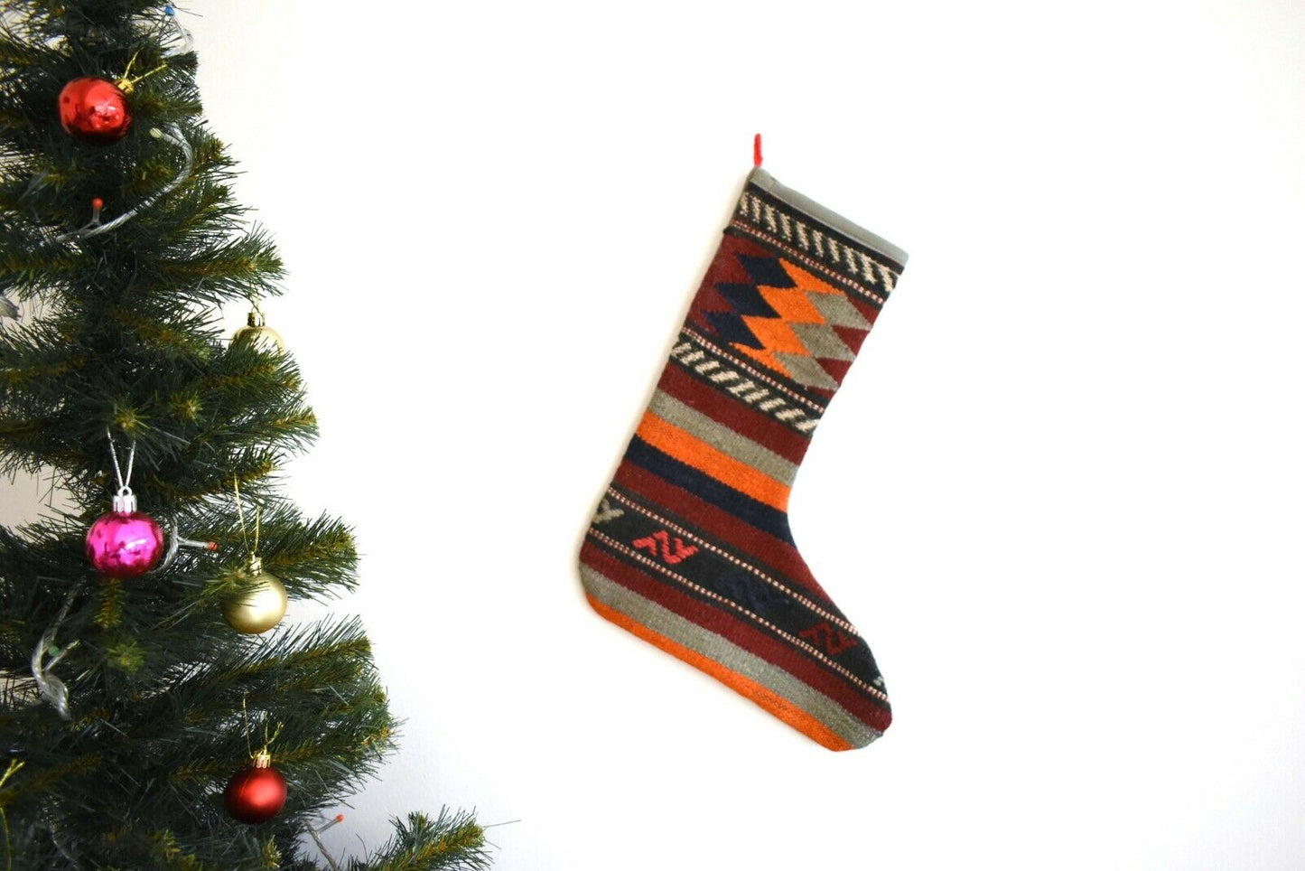 Kilim Christmas Stocking Rug Christmas Socks Christmas Decoration Xmas Gift S93