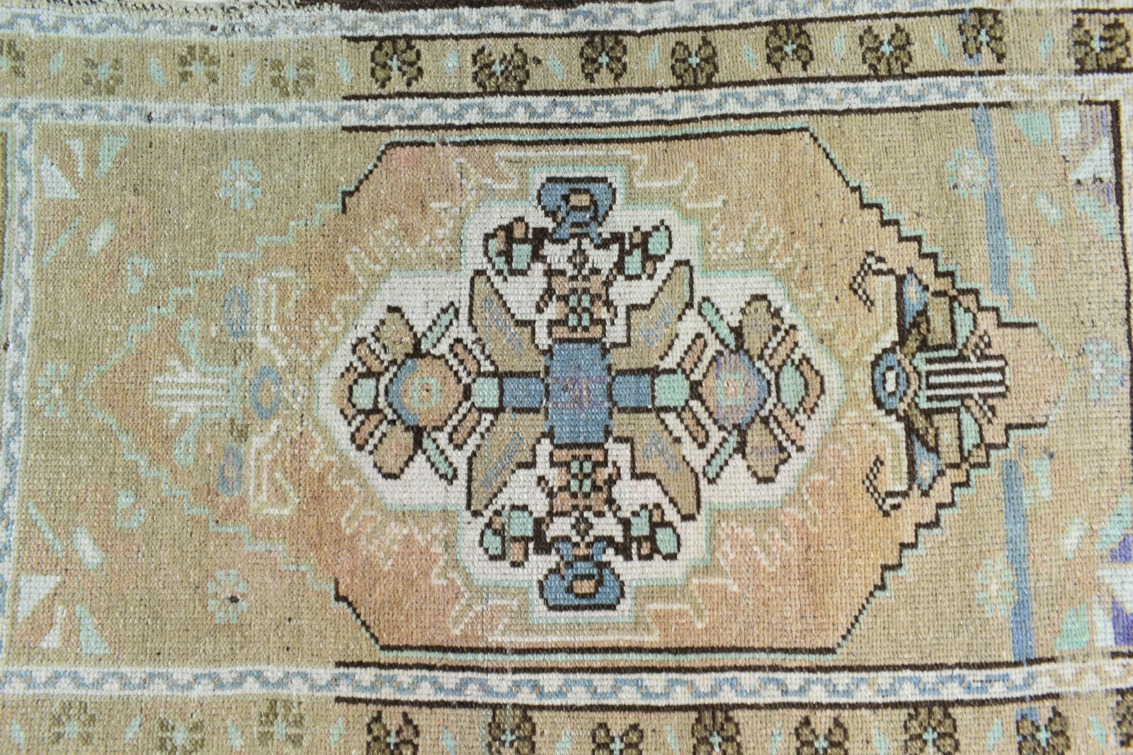 3.1x1.6 ft Anatolian Runner Small Vintage Rug Oushak Runner Mini Turkish Rug Y83