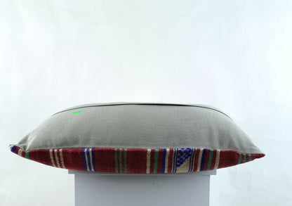 Kilim Pillow Cover 16x24 in Traditional Handmade Anatolian Lumbar Cushion A1465