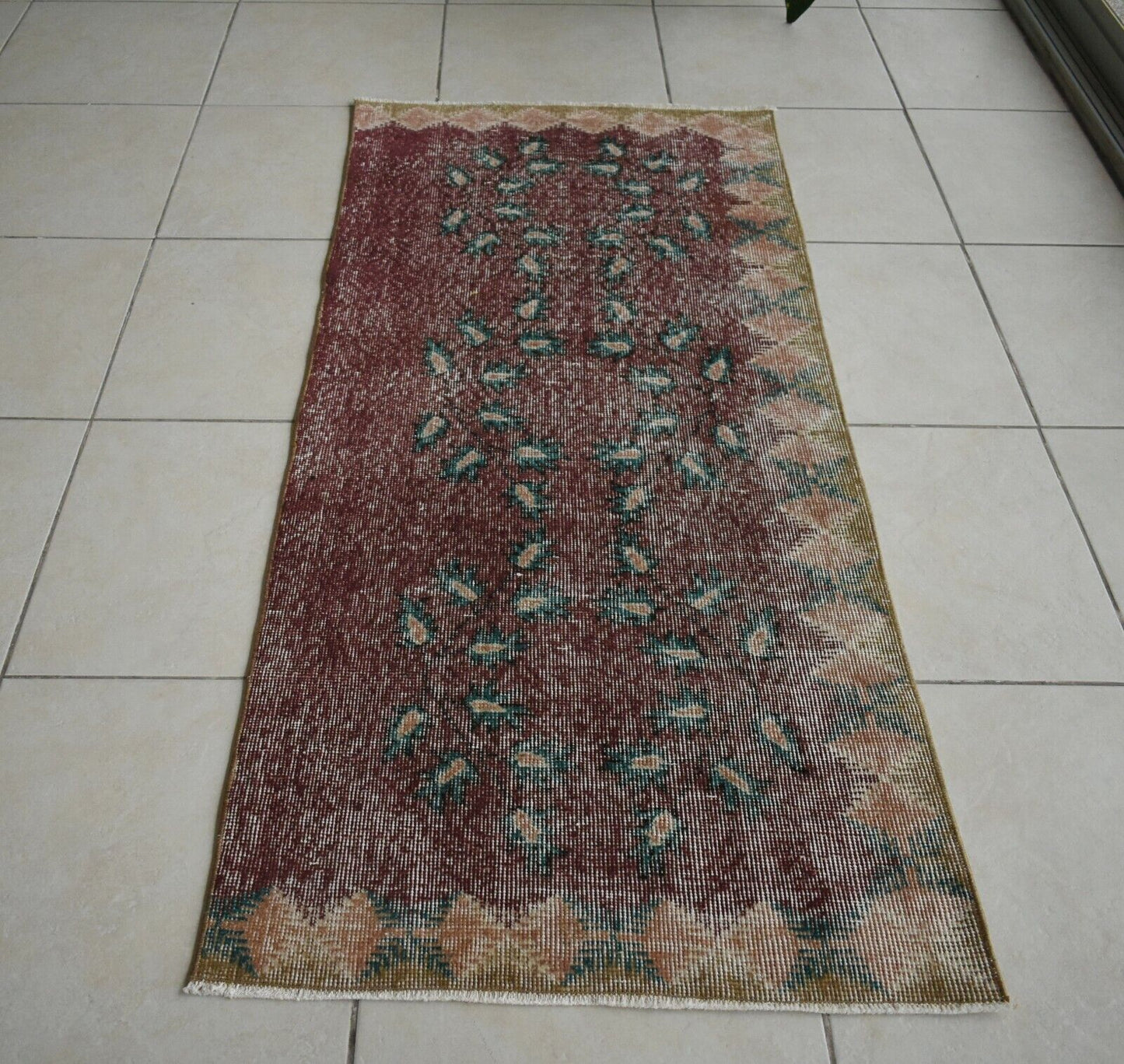 Vintage Runner 5.3x2.4 ft Oushak Runner Anatolian Rug Faded Turkish Runner R31