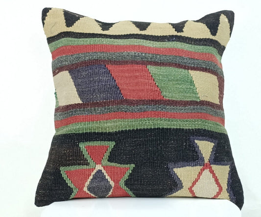 16x16 Ethnic Vintage Turkish Rug Pillow Cover Home Decorative Boho Cushion A315