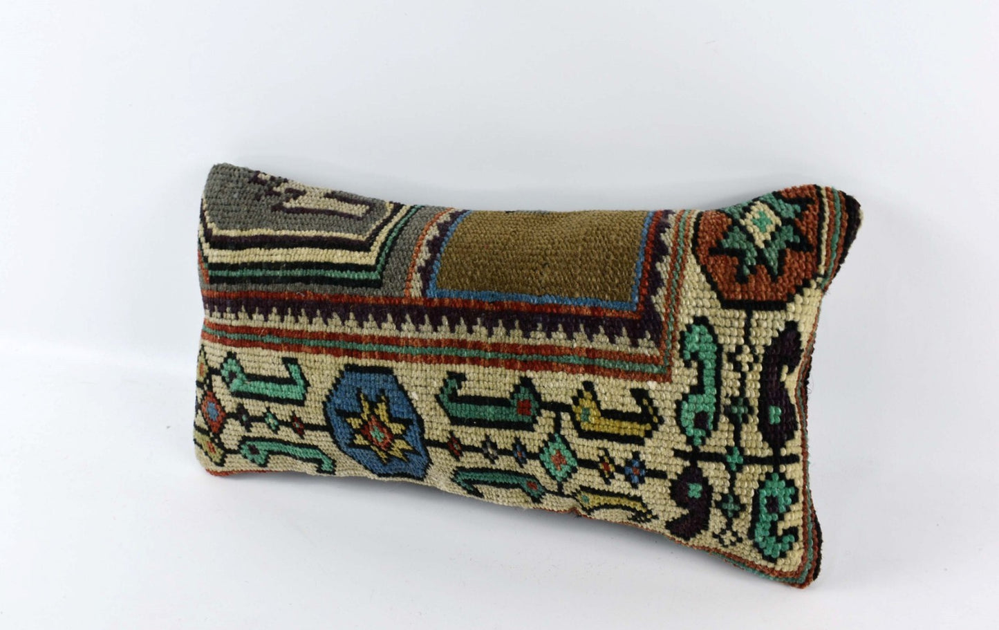 Turkish Cushion Cover 8"x16" Handmade Vintage Boho Ethnic Throw Pillow Case 4435