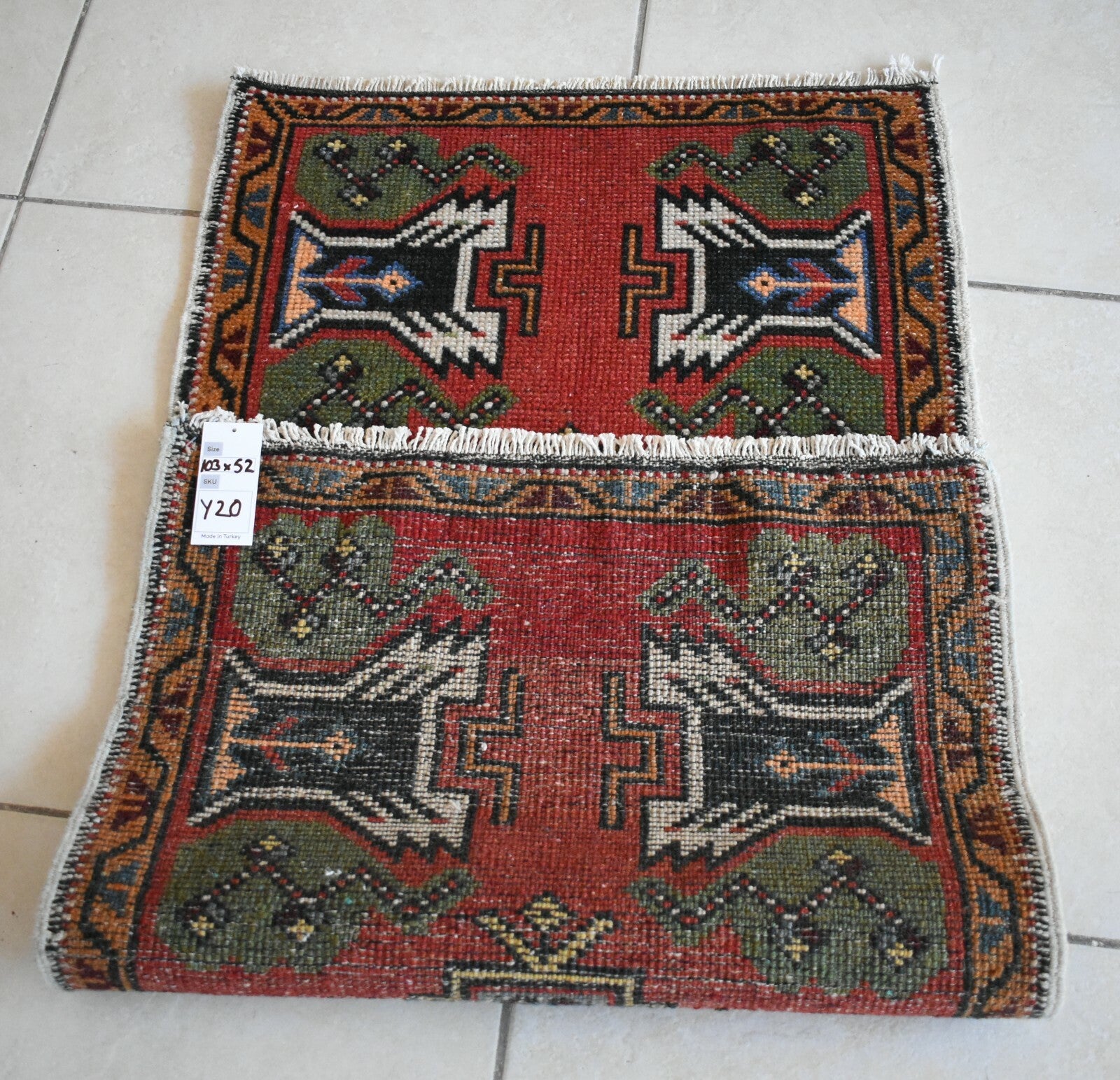 Anatolian Runner 3.3x1.7 ft Vintage Turkish Runner Oushak Runner Rug Y20