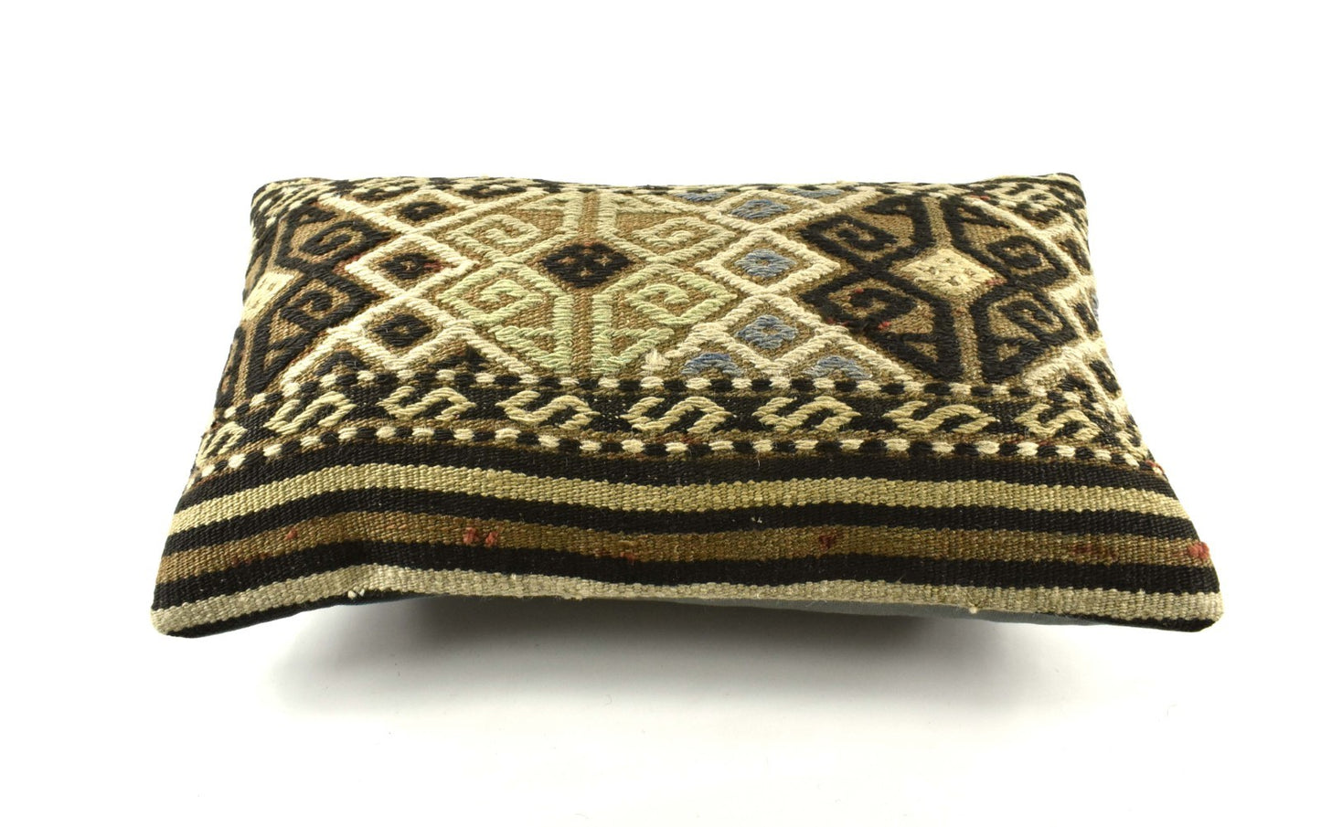 Kilim Pillow Cover 12x20 Handmade Turkish Rug Boho Ethnic Lumbar Cushion A2622