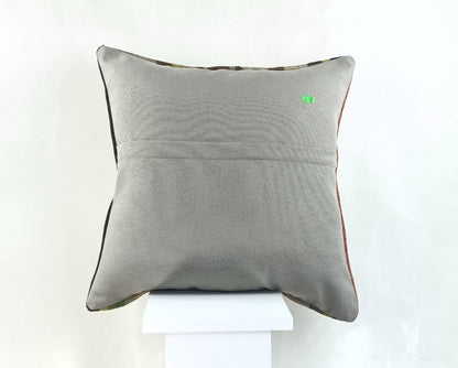 18"x18" Kilim Pillow Cover  Handmade Turkish Vintage Cushion Tribal Lumbar 2155