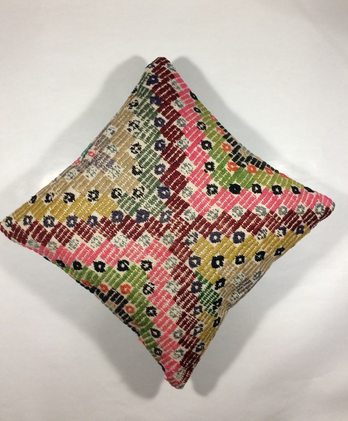 18"x18" Kilim Pillow Cover  Handmade Turkish Vintage Cushion Tribal Lumbar 681