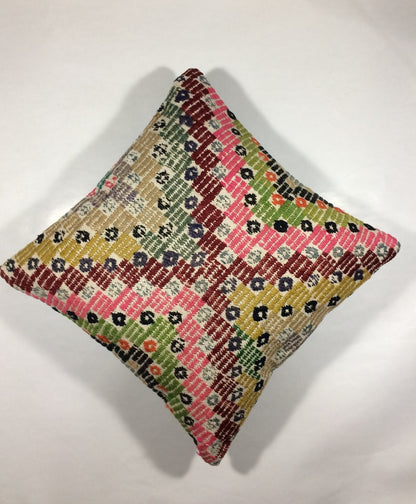18"x18" Kilim Pillow Cover  Handmade Turkish Vintage Cushion Tribal Lumbar 681