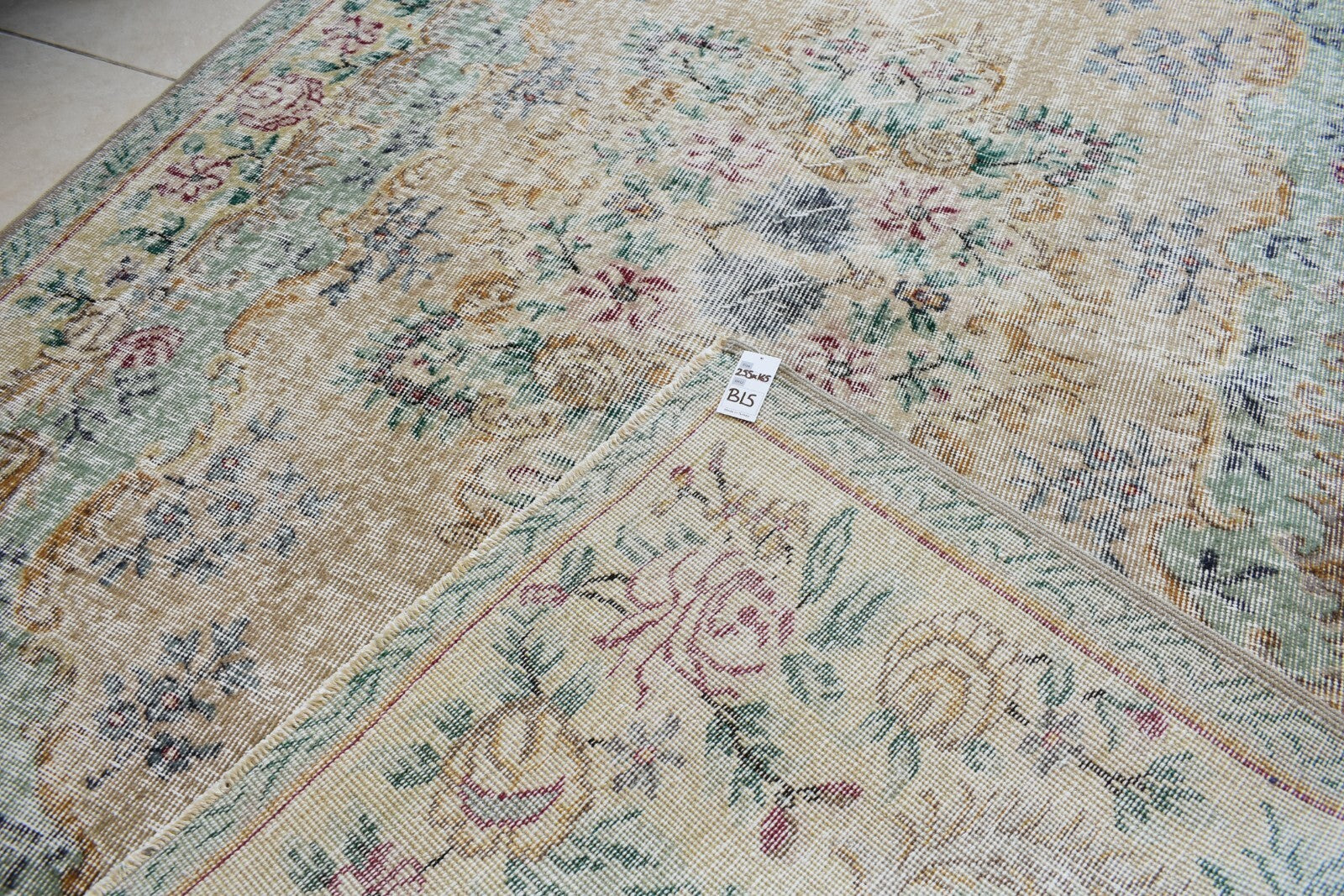 Large Turkish Rug 8.3x5.4 ft Vintage Rug Faded Oushak Rug Living Room Carpet B15