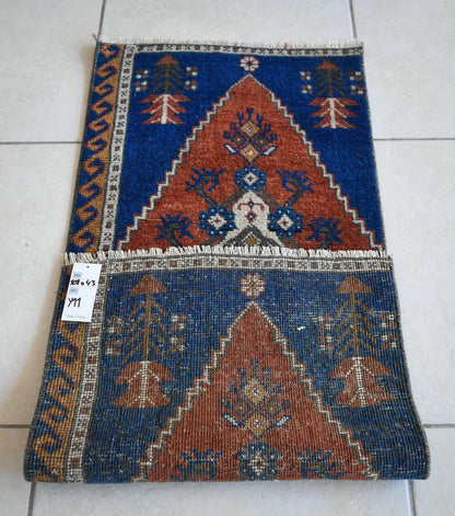 Turkish Runner 3.3x1.4 ft Runner Vintage Oushak Runner Small Faded Runner Y11