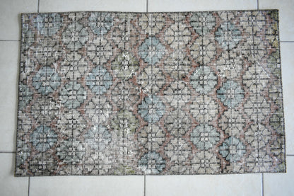 Vintage Runner 3.2x2 ft Small Turkish Runner Anatolian Floor Runner Rug R20