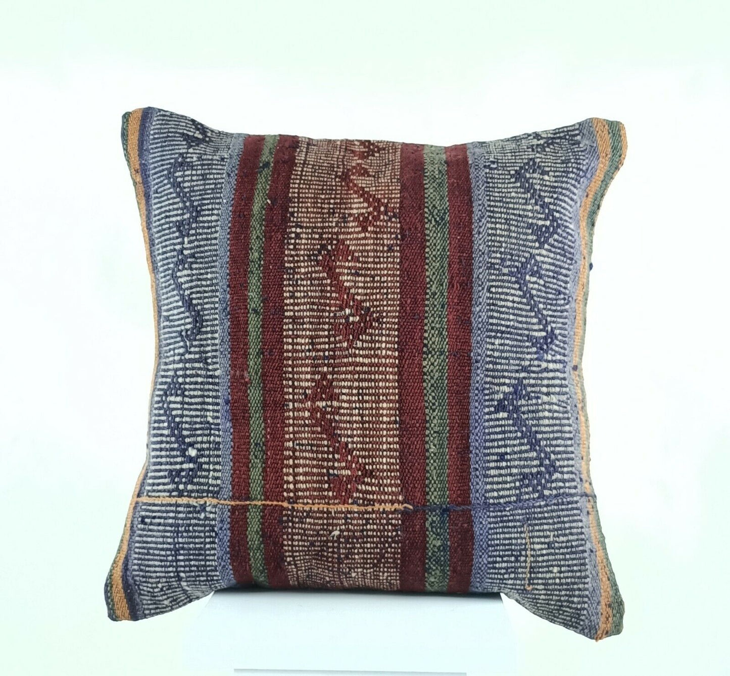 Turkish Kilim Pillow Cover 16x16 Home Decorative Tribal Wool Lumbar Cushion A429