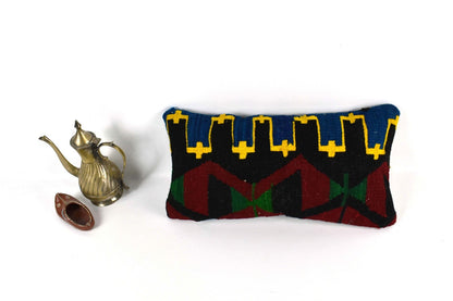 Turkish Cushion Cover 8"x16" Handmade Vintage Boho Ethnic Throw Pillow Case 3737