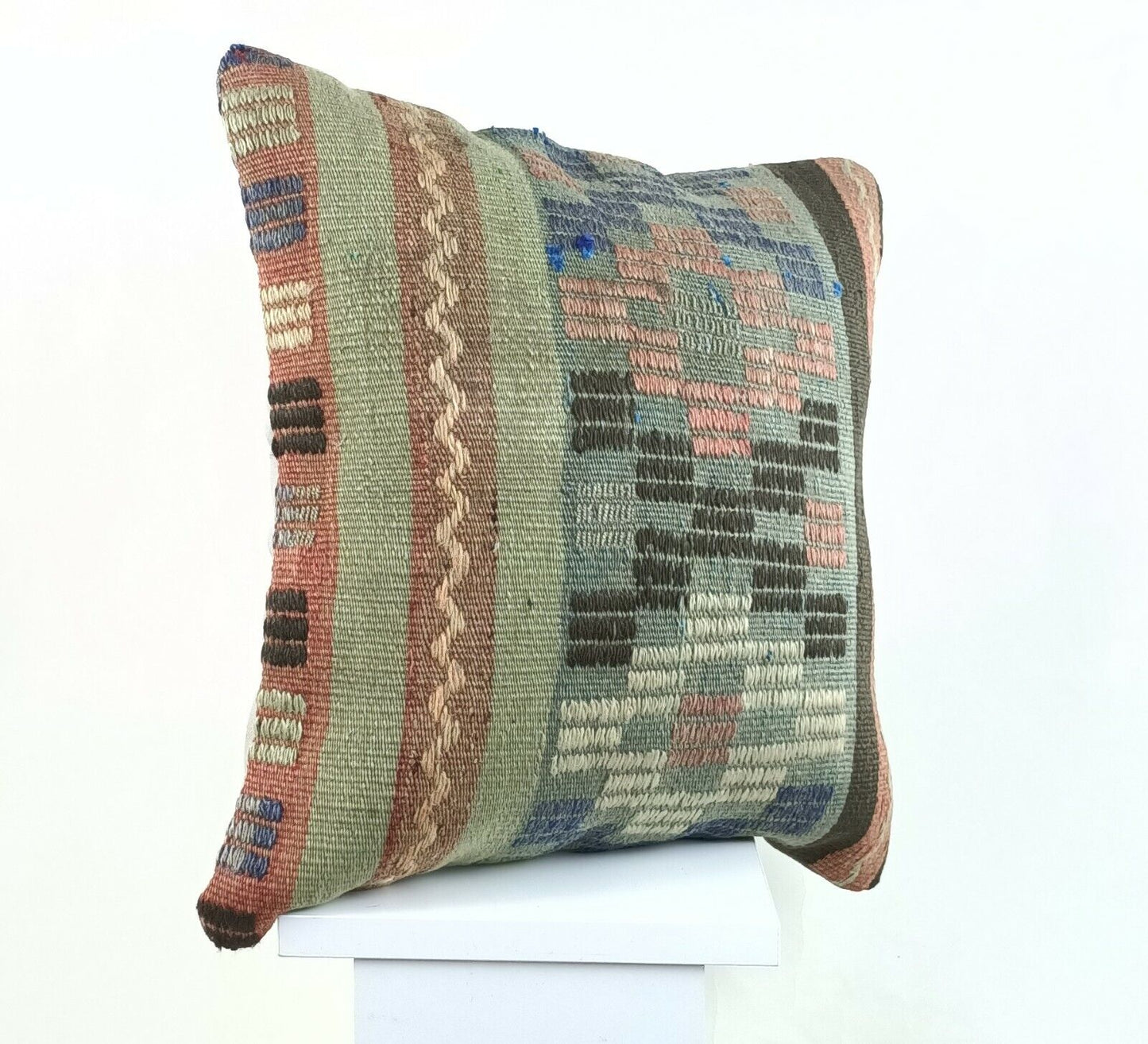 Kilim Pillow Cover 16x16 Oriental Traditional Handmade Bohemian Cushion A1152