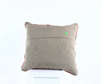  Turkish Kilim Pillow Cover 16x16 Home Decorative Wool Oushak Rug Cushion A531