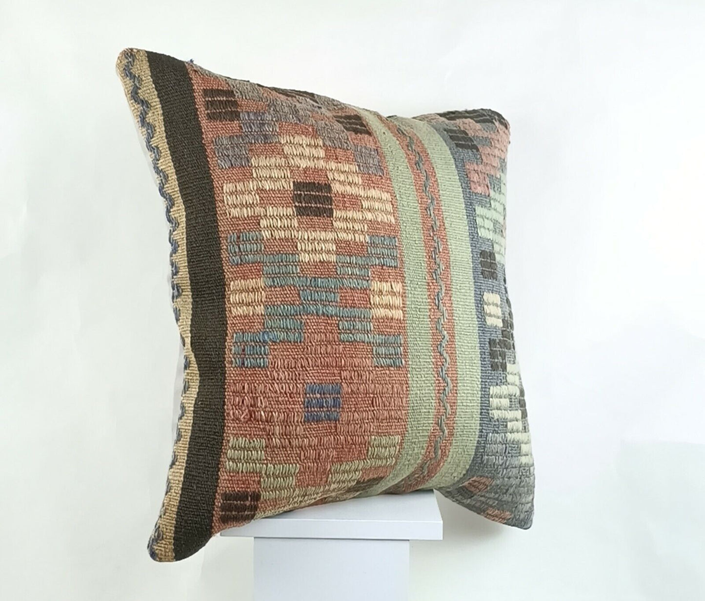 Kilim Pillow Cover 20x20 Home Decorative Handmade Ethnic Oushak Rug Pillow A1200