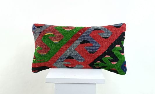 Turkish Cushion Cover 8"x16" Handmade Vintage Boho Ethnic Throw Pillow Case 2618