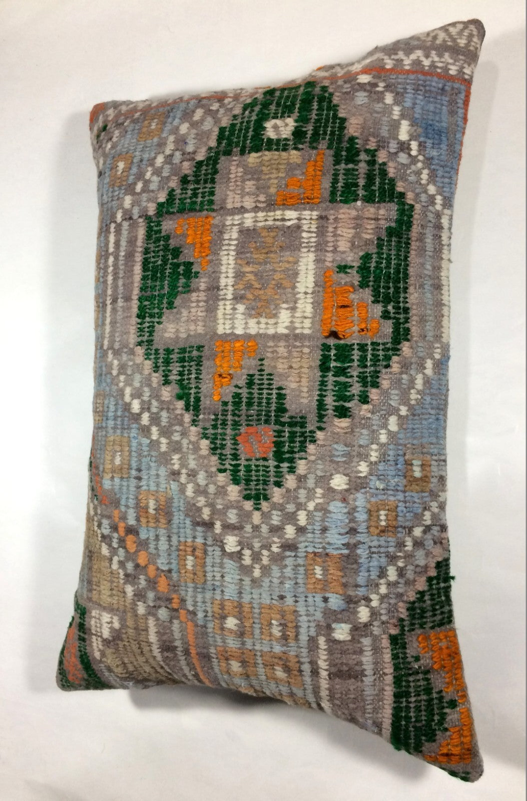 Kilim Pillow Cover 16x24 Tribal Vintage Turkish Carpet Lumbar Pillow Cover 318