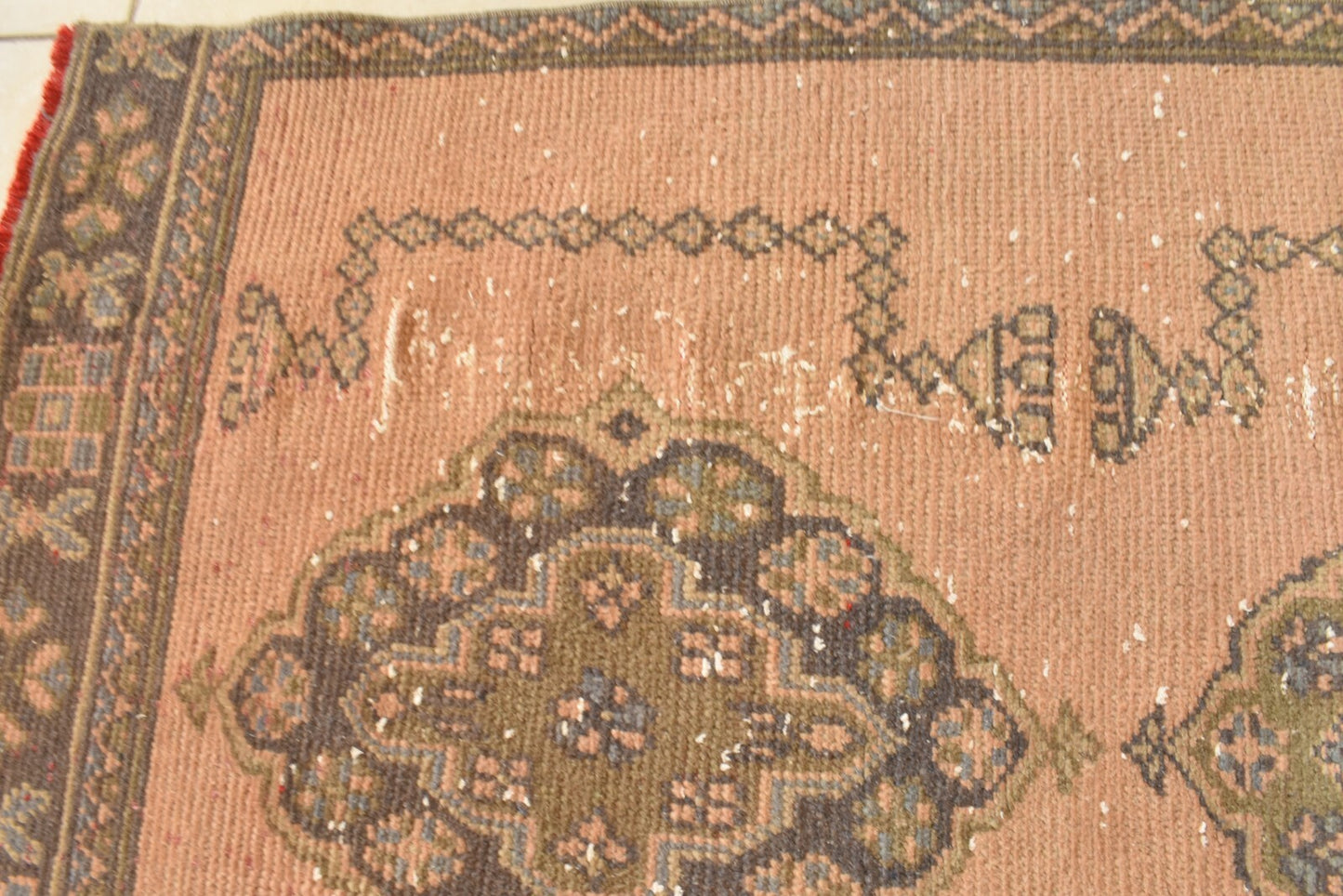 Vintage Oushak Rug 3.3 x 11.4 ft Handwoven Traditional Long Carpet Runner C42