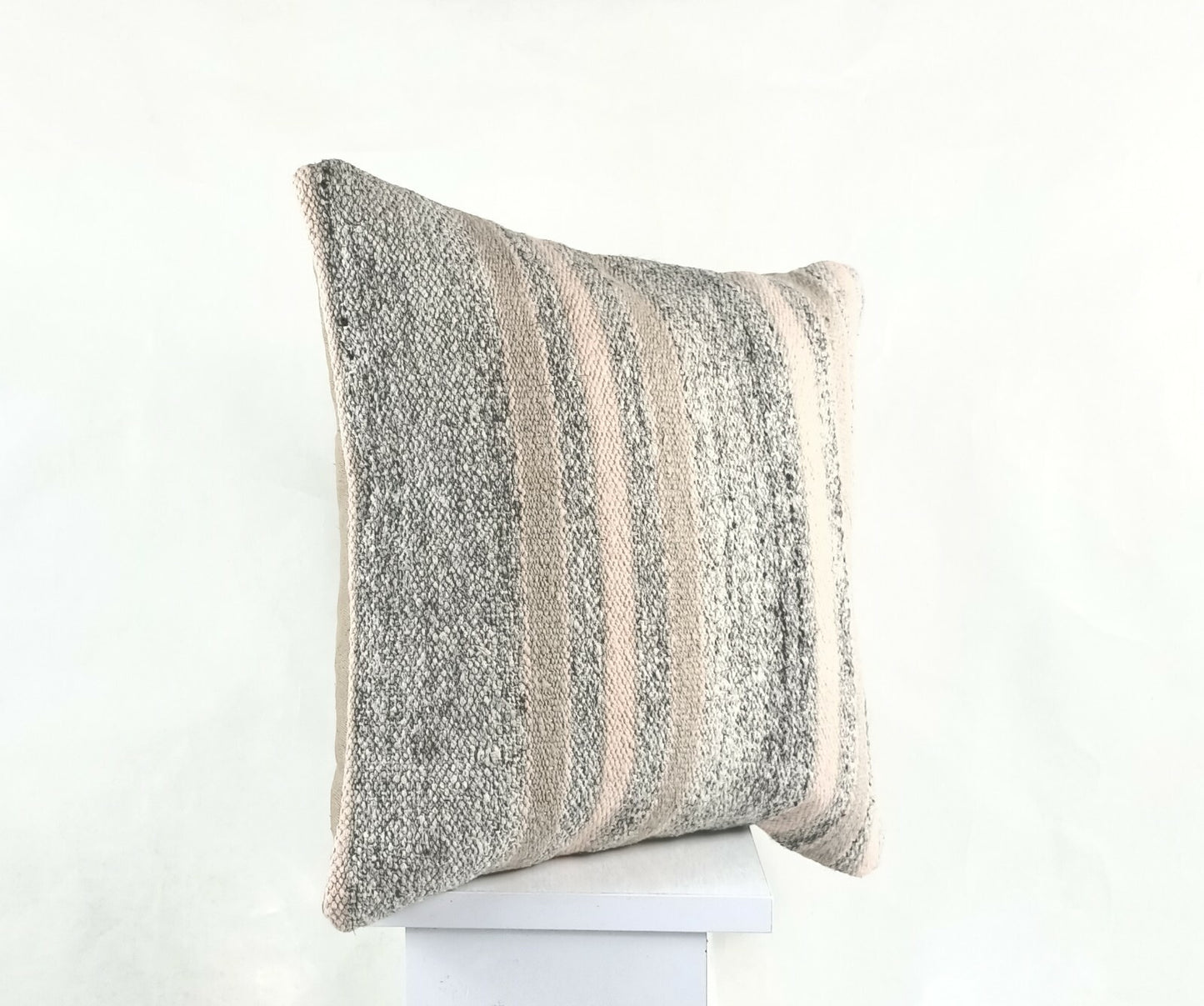 Turkish Kilim Pillow Cover 16x16 Home Decorative Tribal Wool Lumbar Cushion A423